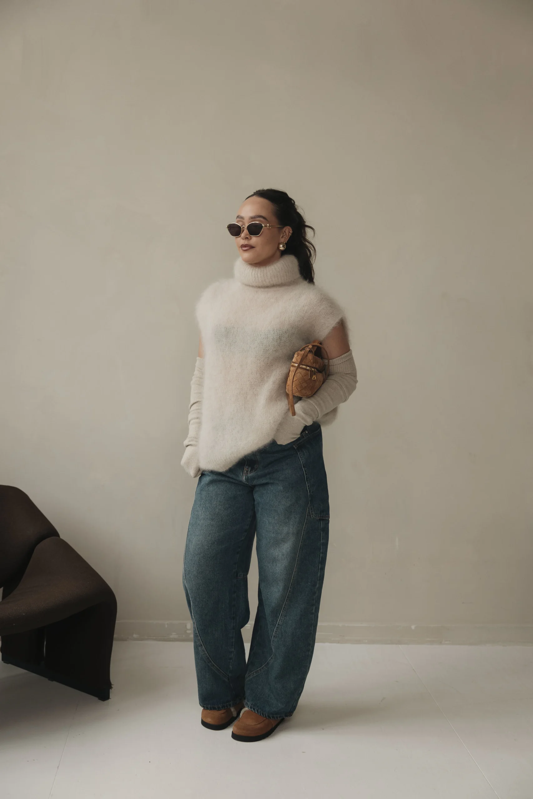 Mohair Turtleneck Off White